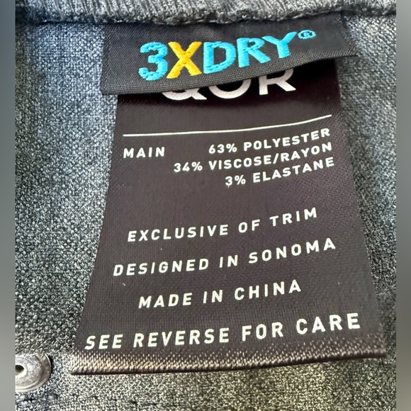 🚨 EUC—> QOR Men’s 3XDRY Performance Pants 36 Gray Five Pocket Moisture-Wicking - Picture 8 of 13